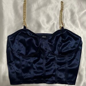 SHEIN Silk Bustier Crop Top